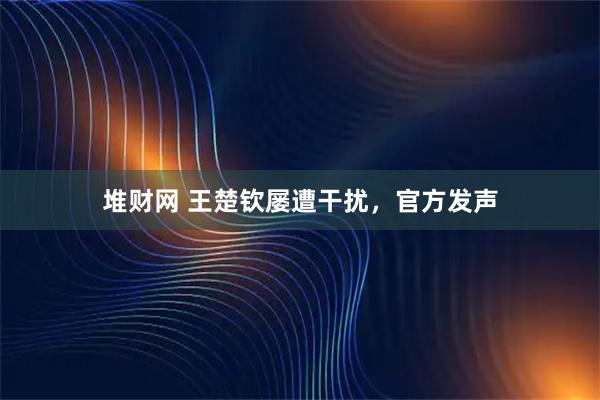 堆财网 王楚钦屡遭干扰，官方发声